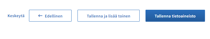 Kun olet valmis, tallenna tietoaineisto.